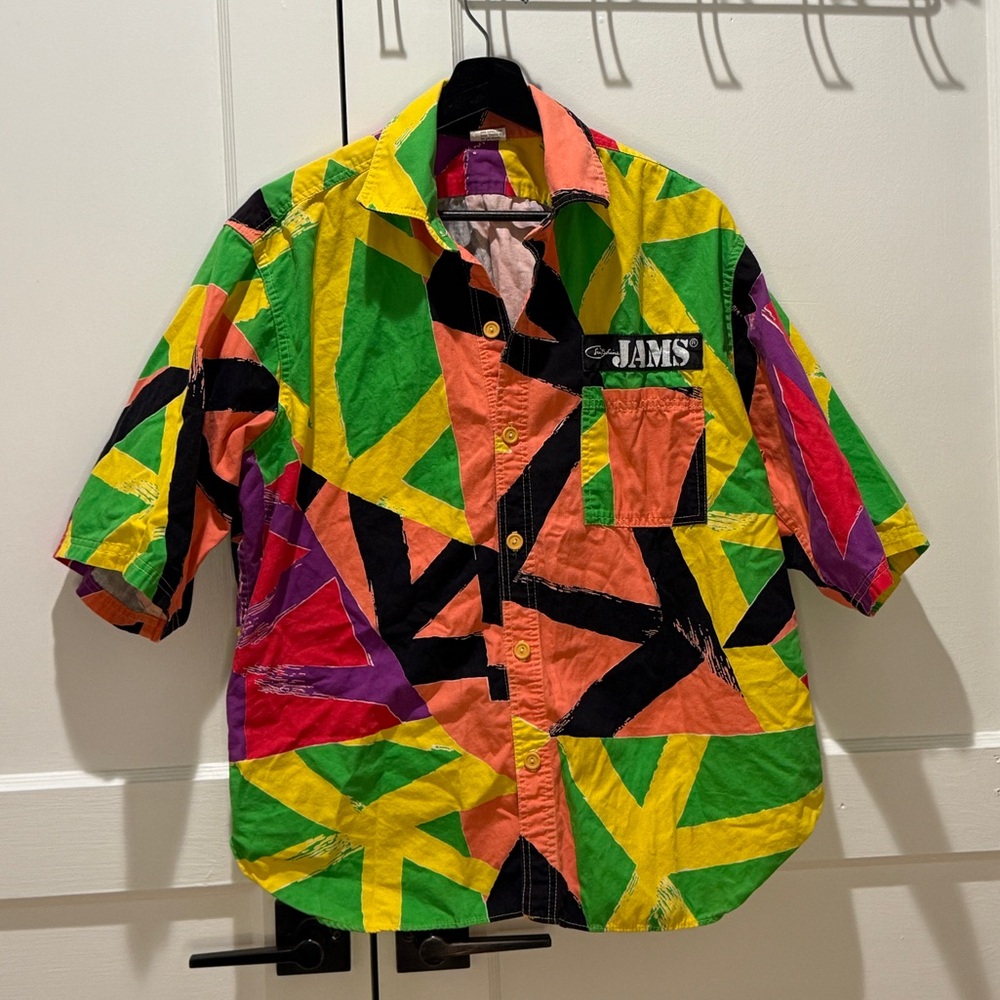 JAMS Vibrant Abstract Men's XL Vintage Shirt